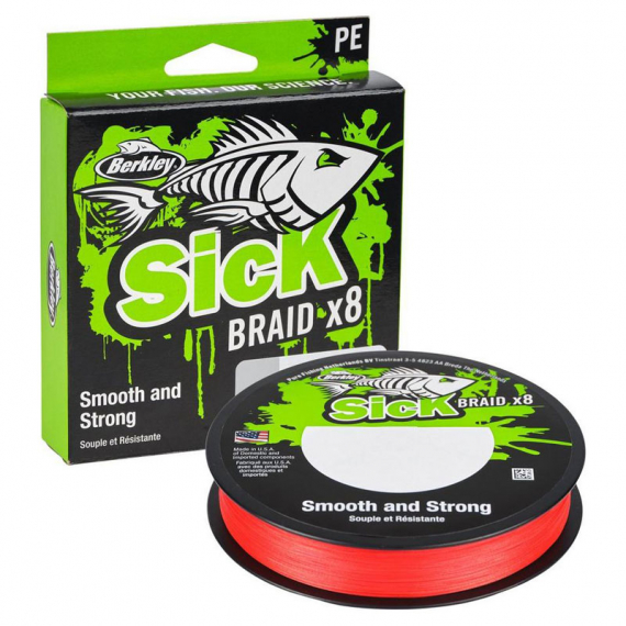 Berkley Sick Braid Red 150m - 0.12mm i gruppen Fiskelinor / Flätlinor & Superlinor hos Sportfiskeprylar.se (1558766)