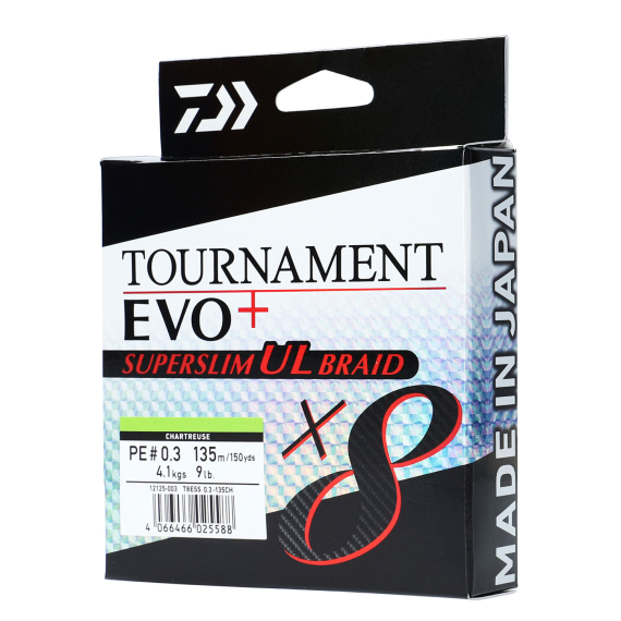 Daiwa Tournament X8 Braid Evo+ Superslim PE# i gruppen Fiskelinor / Flätlinor & Superlinor hos Sportfiskeprylar.se (32-223313r)