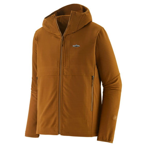 Patagonia M\'s R1 TechFace Fitz Roy Trout Hoody Shelter Brown i gruppen Kläder & Skor / Kläder / Tröjor / Hoodies hos Sportfiskeprylar.se (81786-SHBN-Sr)