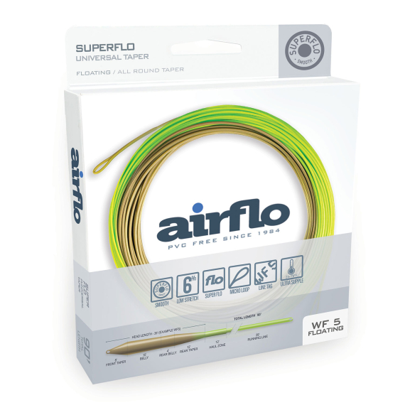 Airflo Superflo Universal Taper Flyt Fluglina i gruppen Fiskelinor / Flugfiskelinor / Enhandslinor hos Sportfiskeprylar.se (ASF-UT-WF3F-MOSS-CHARTr)