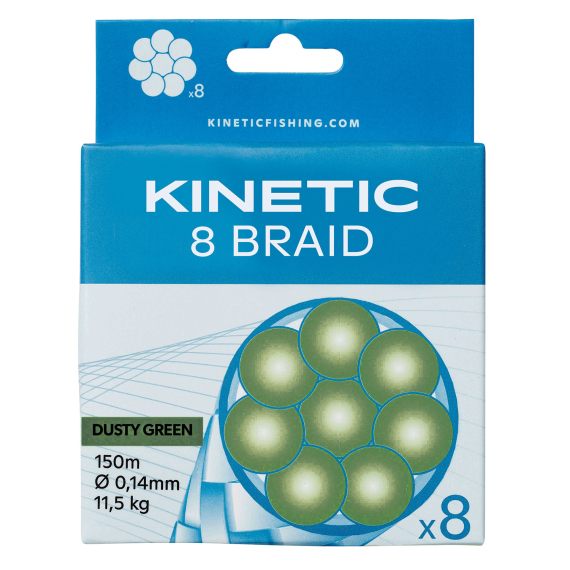 Kinetic 8 Braid 150m Dusty Green i gruppen Fiskelinor / Flätlinor & Superlinor hos Sportfiskeprylar.se (F500-023-098r)