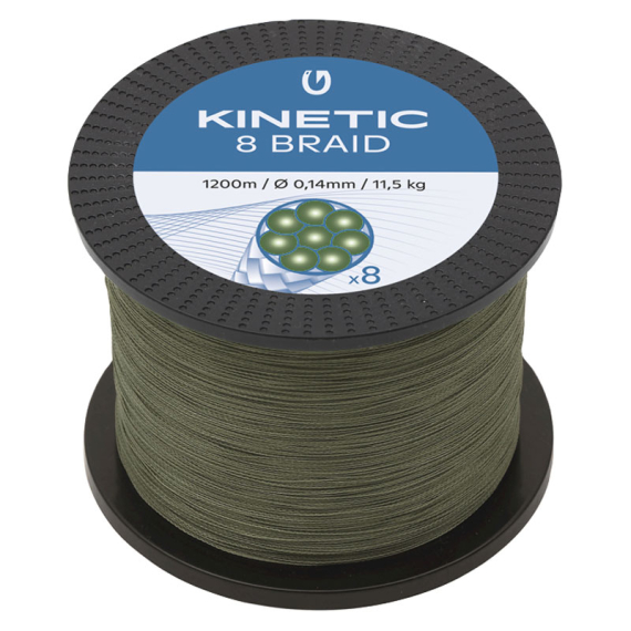 Kinetic 8 Braid 1200m Dusty Green 0,16mm/12kg i gruppen Fiskelinor / Flätlinor & Superlinor hos Sportfiskeprylar.se (F502-025-098)