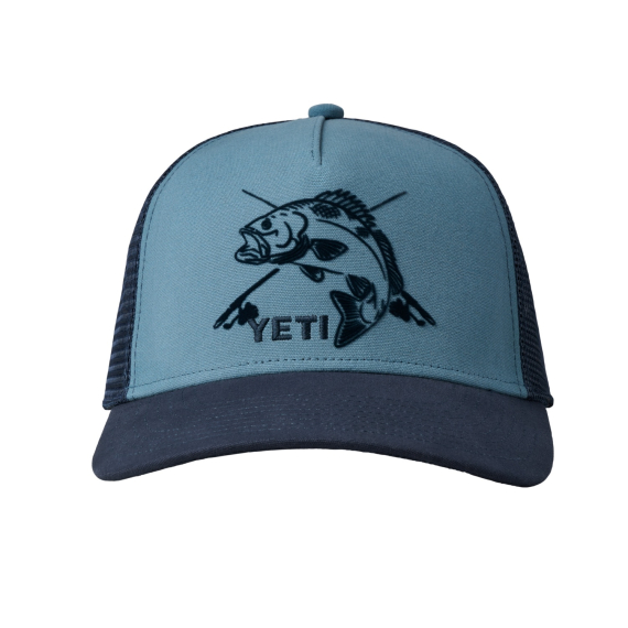 Yeti Fishing Bass 5 Panel Bow Fit Trucker Deep Blue/Navy i gruppen Kläder & Skor / Kepsar & Huvudbonader / Kepsar / Truckerkepsar hos Sportfiskeprylar.se (H020B)