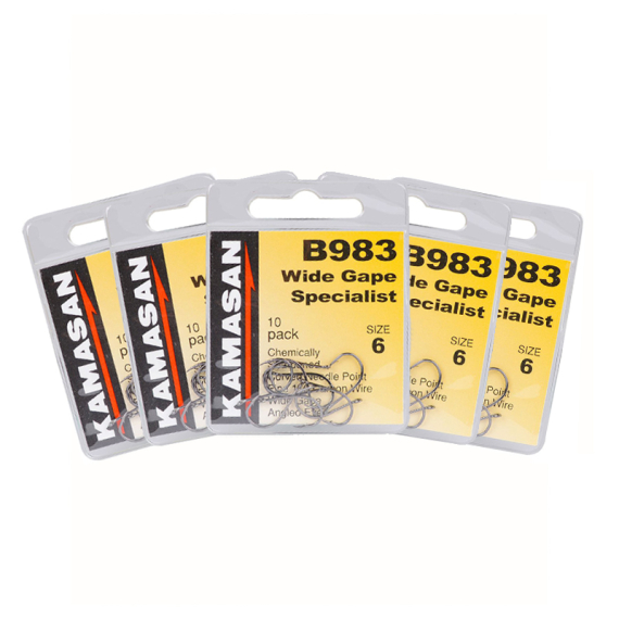 Kamasan B983 Wide Gape Specialist 10-pack x5 i gruppen Krok & Småplock / Krok / Specimenkrok hos Sportfiskeprylar.se (KAMASANB983PACK)