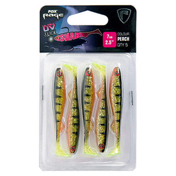 Fox Rage Slick Shad Ultra UV 7 cm 5-pack i gruppen Fiskedrag / Jiggar & Gummibeten / Abborrjiggar & Gösjiggar hos Sportfiskeprylar.se (NSC028r)