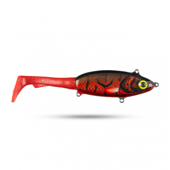 Pineslope Lures Goujon XL Slow Sink 25cm, 130g - Röd/Svart Glitter i gruppen Fiskedrag / Handgjorda Beten / Handgjorda Tailbeten hos Sportfiskeprylar.se (PSLGXLSS23-1)