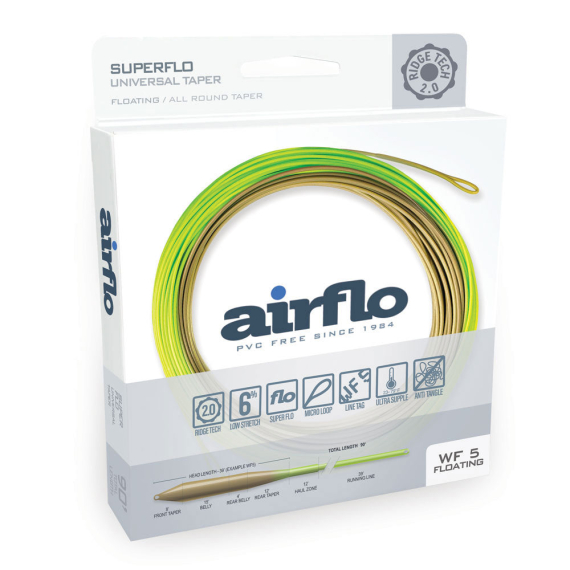 Airflo Superflo Ridge 2.0 Universal Taper Flyt Fluglina i gruppen Fiskelinor / Flugfiskelinor / Enhandslinor hos Sportfiskeprylar.se (RSF-UT-WF3F-MO-CHr)