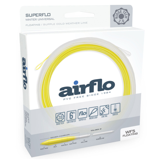 Airflo Superflo Ridge 2.0 Winter Supple Universal Taper Floating i gruppen Fiskelinor / Flugfiskelinor / Enhandslinor hos Sportfiskeprylar.se (RSFW-UT-WF4F-PY-WHr)