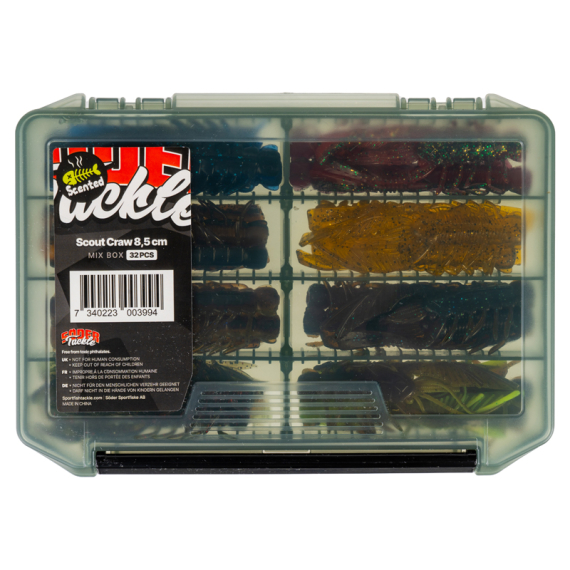 Scout Craw 8,5cm - Mix Box 32pcs i gruppen Fiskedrag / Jiggar & Gummibeten / Kräftor & Creaturebaits / Kräftjiggar hos Sportfiskeprylar.se (STCRAW-MIX1)