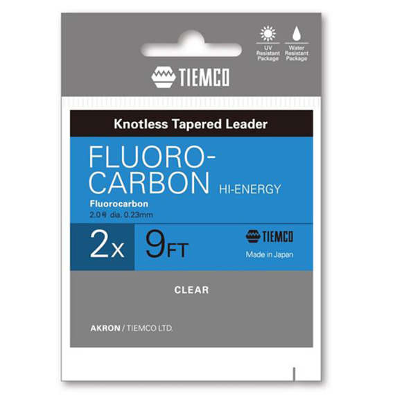 Tiemco Fluorcarbon Taperad Tafs Hi-energi 9ft i gruppen Krok & Småplock / Tafsar & Tafsmaterial / Färdiga Tafsar / Taperade Flugfisketafsar hos Sportfiskeprylar.se (TAFLH9-0Xr)