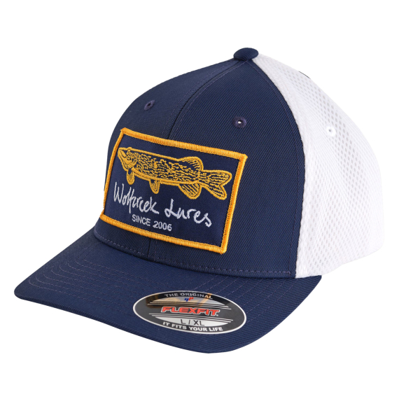 Wolfcreek Pike Patch Airmesh Flexfit Navy/White i gruppen Kläder & Skor / Kepsar & Huvudbonader / Kepsar / Flexfitkepsar hos Sportfiskeprylar.se (WCL-05-CAP-05-NAV-WHTr)