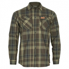 Pinewood Lappland Rough Flannel Shirt Green/Brown