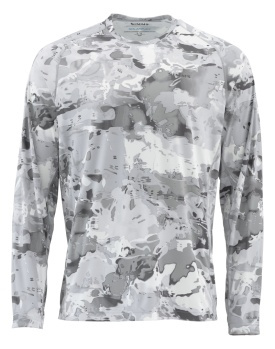 Simms Solarflex Crewneck Prints Cloud Camo Grey