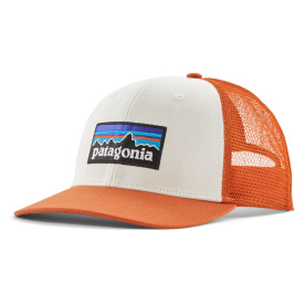 Patagonia P-6 Logo Trucker Hat White w/Redtail Rust