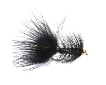 Wolly Bugger Gold Head Svart size 8