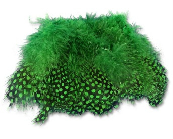 Strung Guinea Feathers Green Highlander # 184