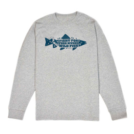 Frödin 'Free Rivers & Wild Fish' Long-Sleeve T-Shirt - Heather Grey