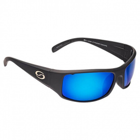 Strike King S11 Optics Okeechobee Matte Black Frame, Wht/Blue Mirror Gray Base Lens