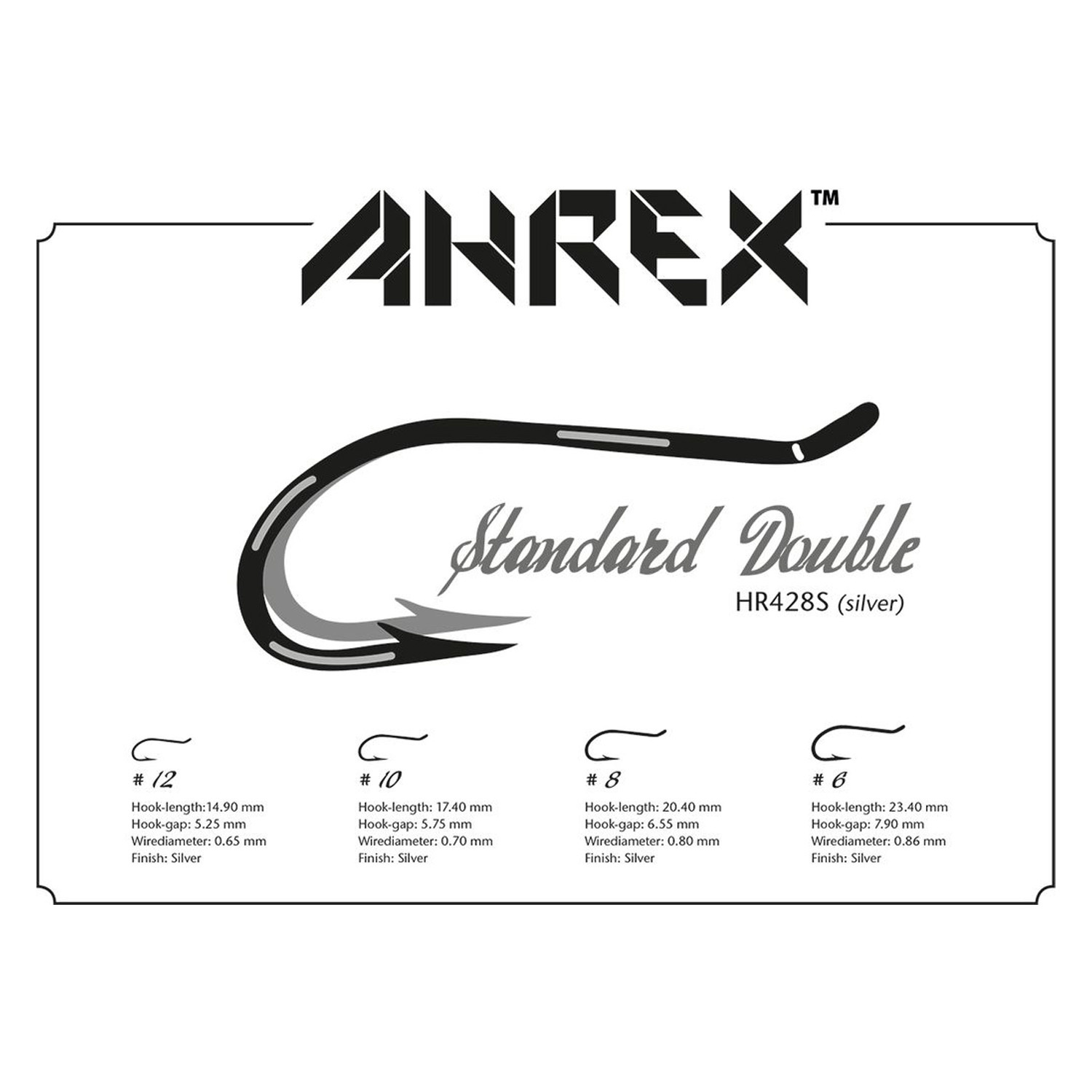 Ahrex HR428S Silver Tying Double Silver Krok 5-pack