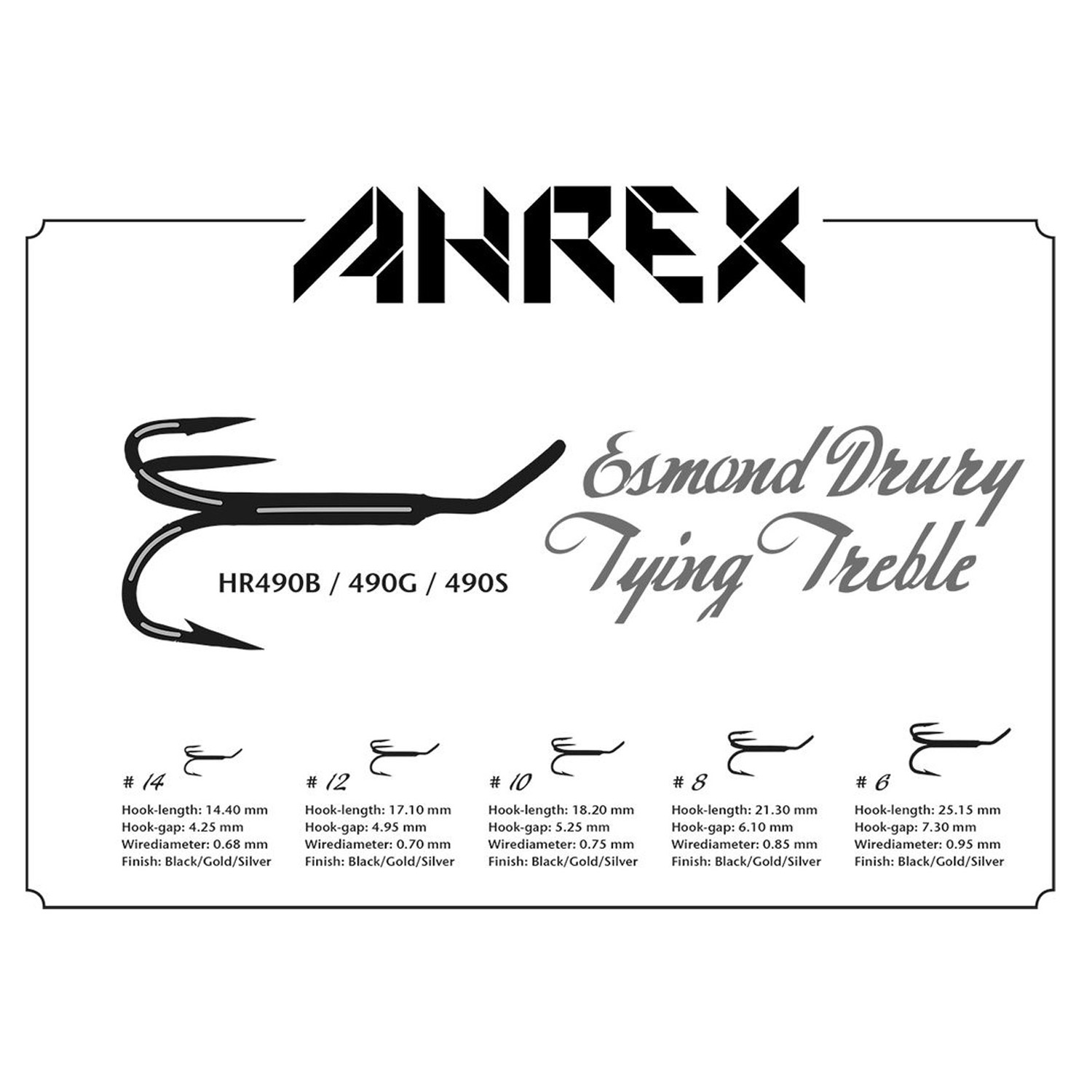 Ahrex HR490B ED Tying Treble Krok 5-pack