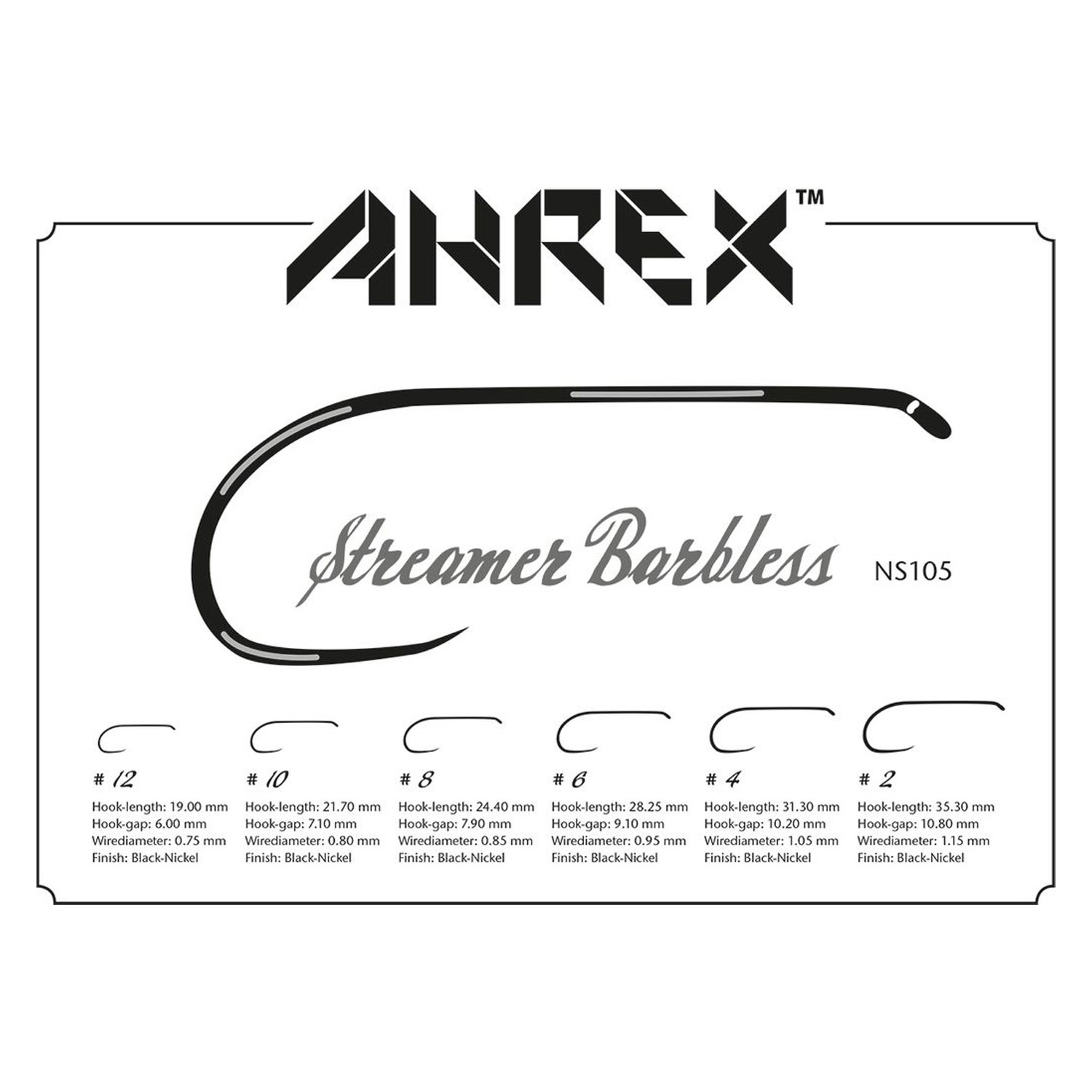 Ahrex NS105 Streamer D/E Barbless 18-pack Krok