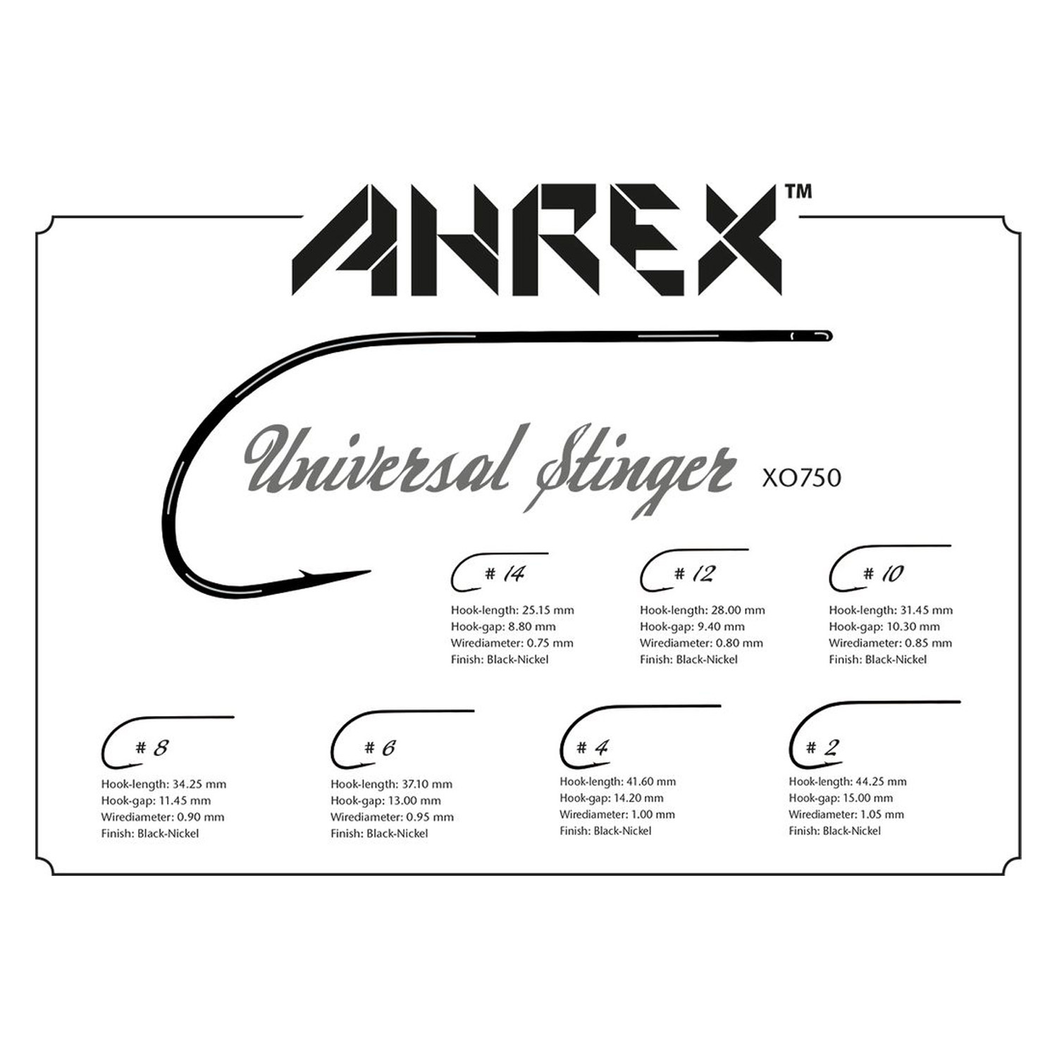 Ahrex XO750 Universal Stinger Krok 15-pack